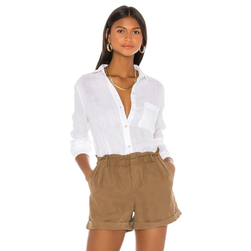 J. Crew Baird McNutt Women White 100% Irish Linen Long Sleeve Button Up …